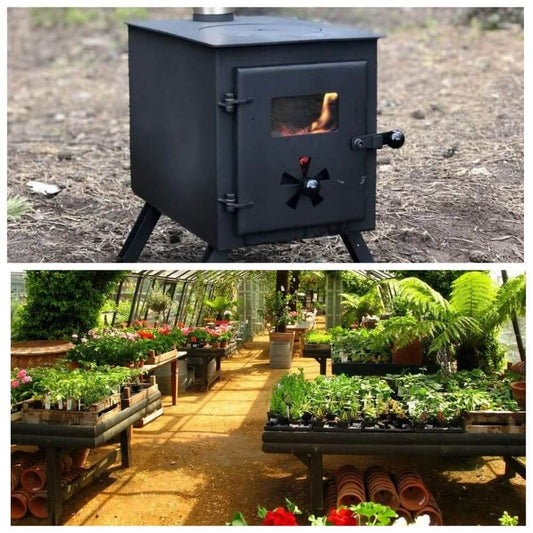Heating a greenhouse with a wood burning stove