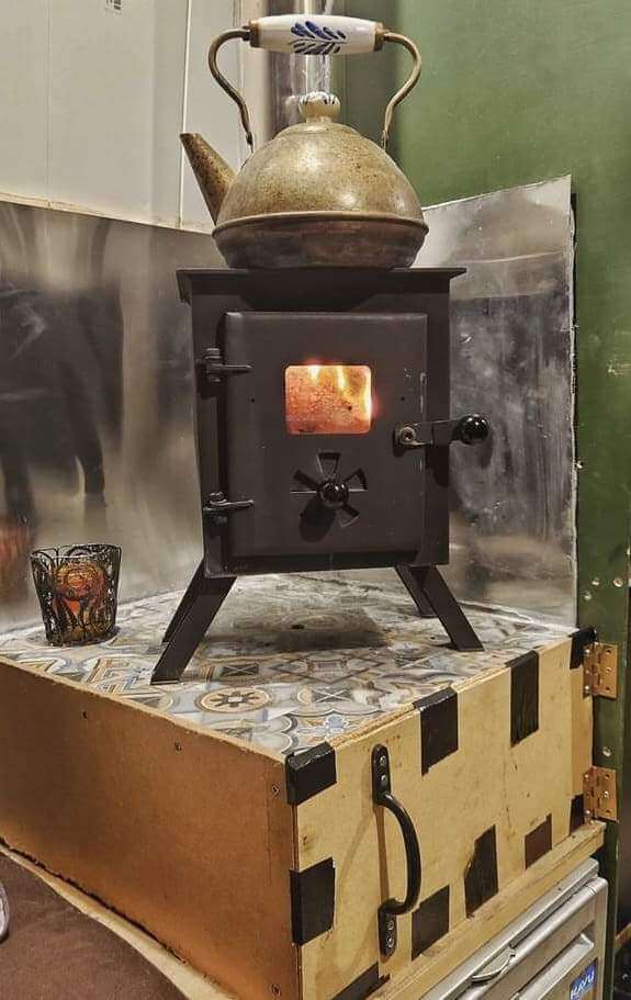Wood stove for skoolie bus